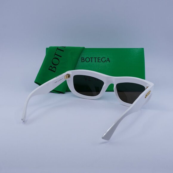 Bottega Veneta BV1326S 004 Rectangle Sunglasses - Ivory/Brown - Picture 10 of 10
